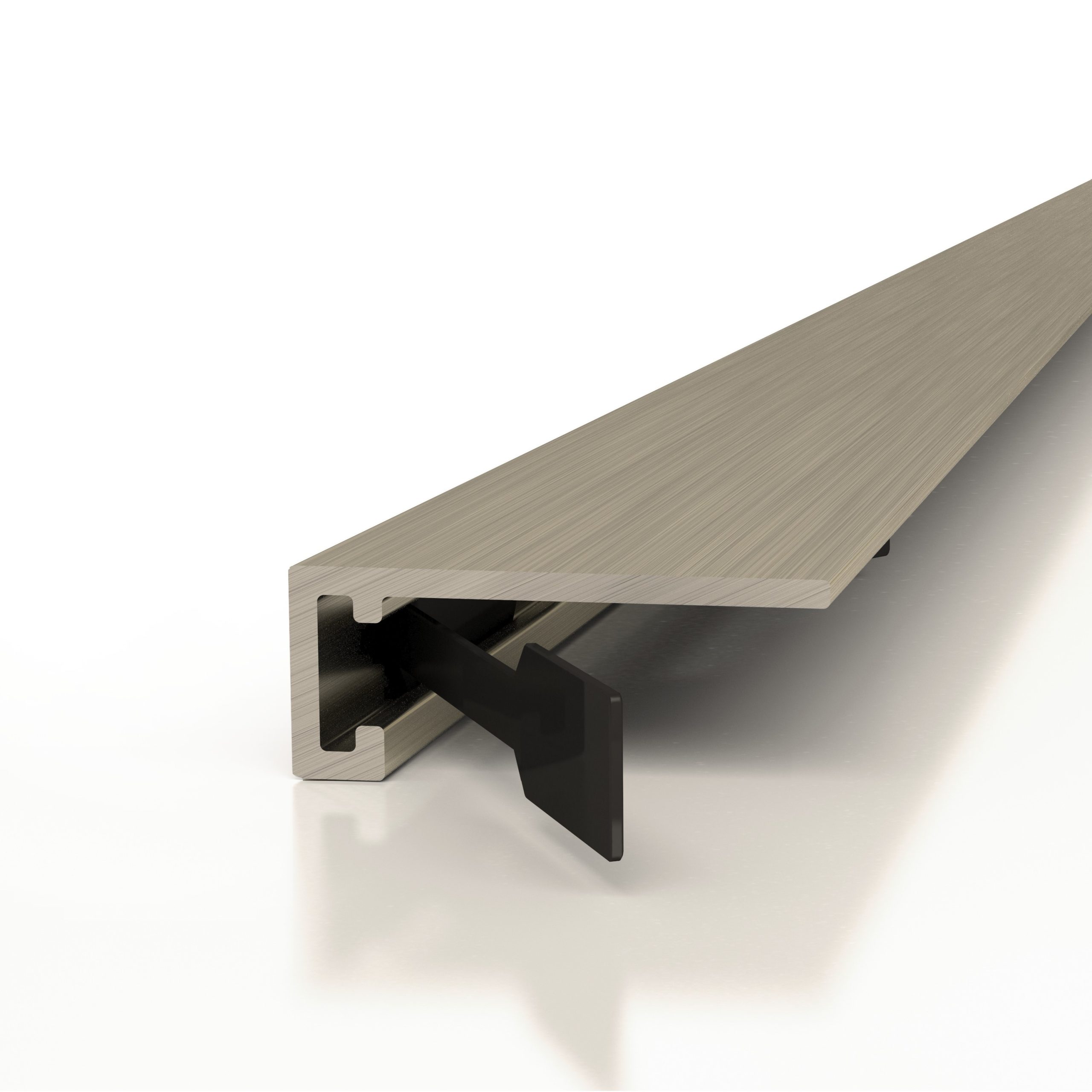 Микроплинтус алюминиевый Decaro M15A Titanium Brush Титановый браш 2000×6×15